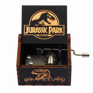 HOT Wooden Hand Crank Black Queen Jurassic Park Music Box Children's Holiday Gifts Christmas Gifts New Year Gift