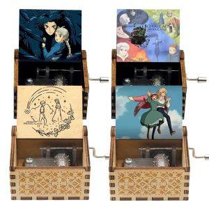 Howl's Moving Castle Music Box Anime Theme Music Merry Go Round of Life Wooden Hand Cranked Musical Box New Year Birthday Gift
