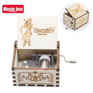 Wholesale Dragon Ball Wooden Hand Crank Music Box Mechanism Red Davy Jones Musik Cajas De Musica Snowball Jack Sparrow